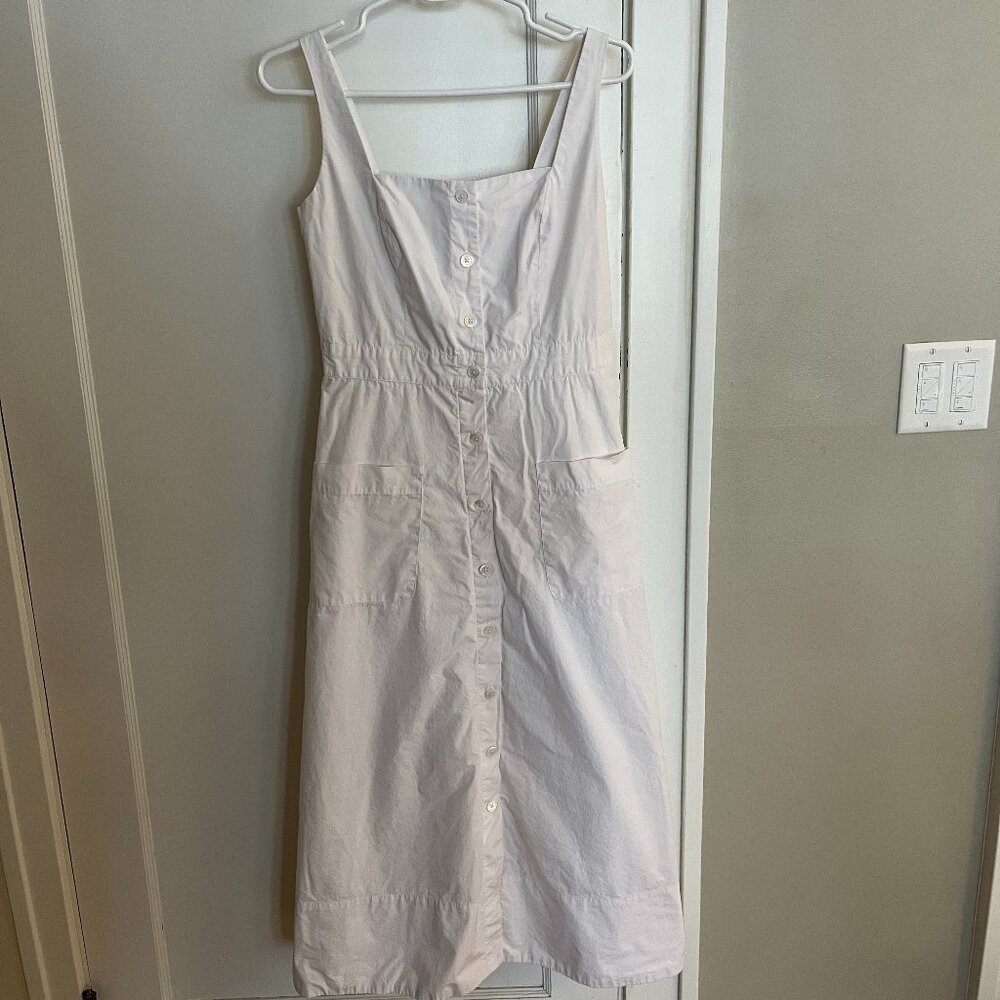 Equipment Aris Dress | Classic white midi dress with pockets